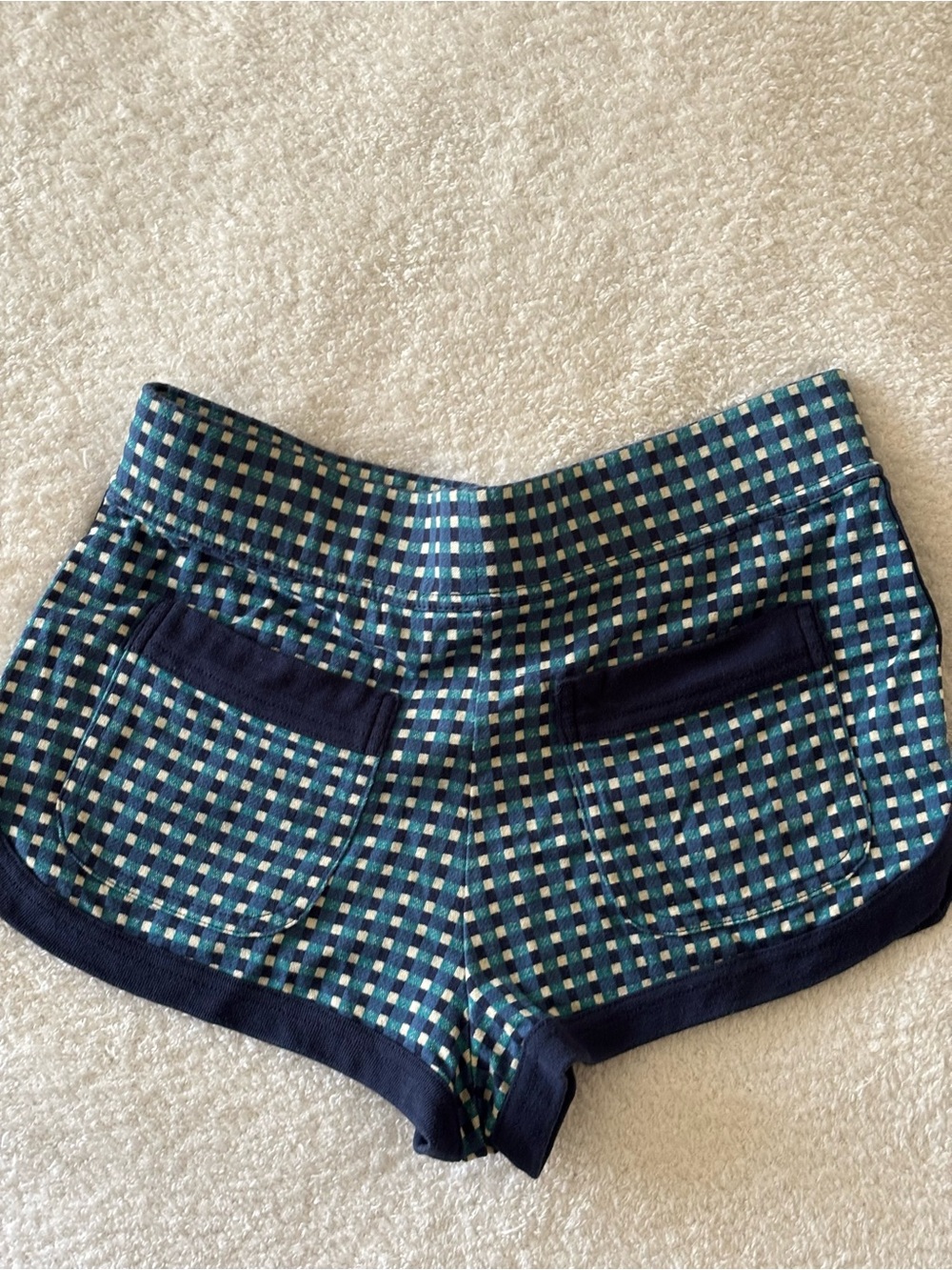 Marc By Marc Jacobs Navy and Teal Gingham Athletic Shorts - Picture 2 of 8